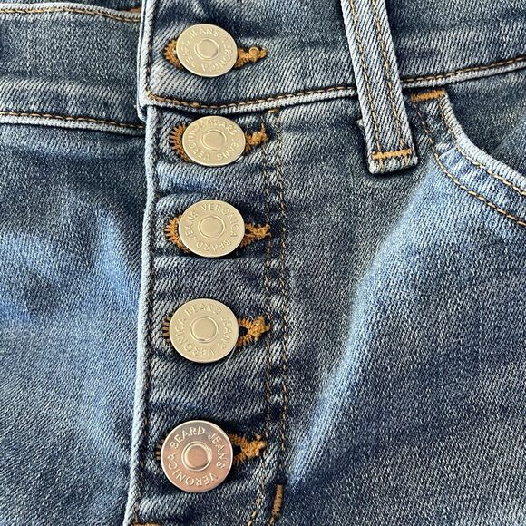 Veronica Beard SZ 26 Debbie Skinny Jeans High-Rise Button-Fly Tux Striped Blue - Picture 6 of 9